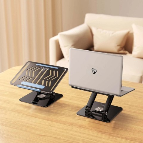 Podstawka pod laptopa, tablet Wozinsky WRS-CPY84SB 360 aluminiowa + Gratis! podstawka do smartfona - czarna Podstawka pod laptopa, tablet Wozinsky WRS-CPY84SB 360 aluminiowa + Gratis! podstawka do smartfona - czarna