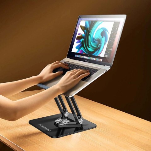 Podstawka pod laptopa, tablet Wozinsky WRS-CPY84SB 360 aluminiowa + Gratis! podstawka do smartfona - czarna Podstawka pod laptopa, tablet Wozinsky WRS-CPY84SB 360 aluminiowa + Gratis! podstawka do smartfona - czarna