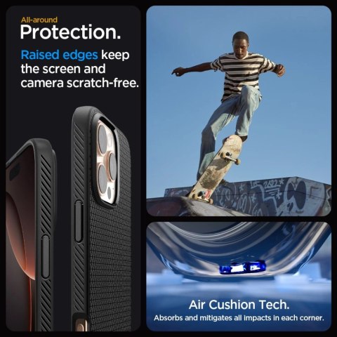 Etui Spigen Liquid Air na iPhone 16 Pro - czarne Etui Spigen Liquid Air na iPhone 16 Pro - czarne