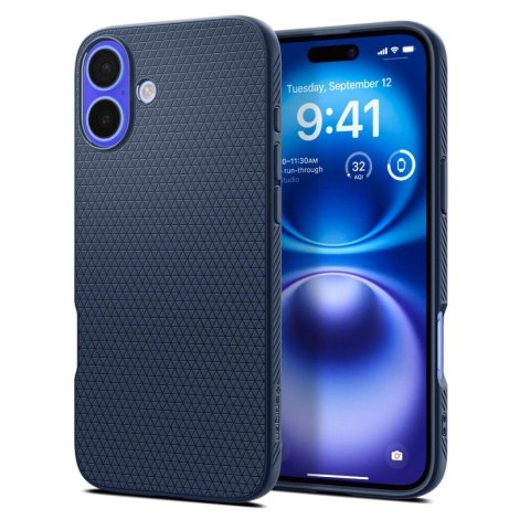 Etui Spigen Liquid Air na iPhone 16 - niebieskie Etui Spigen Liquid Air na iPhone 16 - niebieskie