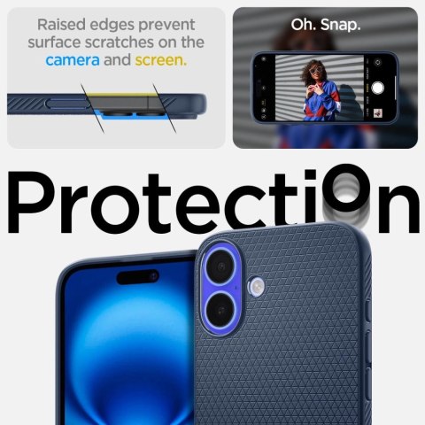 Etui Spigen Liquid Air na iPhone 16 - niebieskie Etui Spigen Liquid Air na iPhone 16 - niebieskie