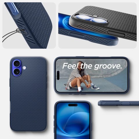 Etui Spigen Liquid Air na iPhone 16 - niebieskie Etui Spigen Liquid Air na iPhone 16 - niebieskie