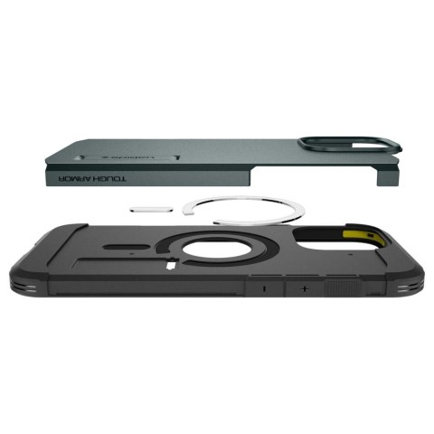 Etui Spigen Tough Armor MagSafe z podstawką na iPhone 16 Pro - zielone Etui Spigen Tough Armor MagSafe z podstawką na iPhone 16 Pro - zielone