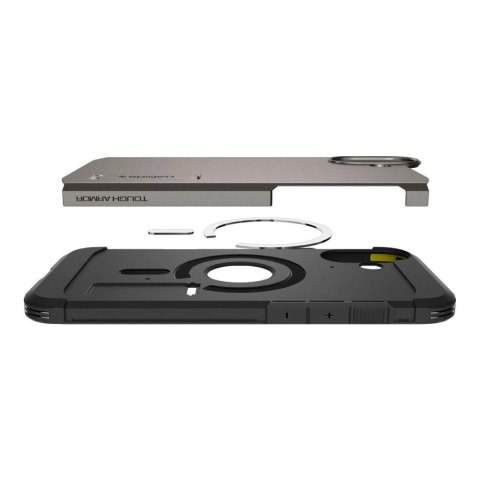 Etui Spigen Tough Armor MagSafe z podstawką na iPhone 16 - gunmetal Etui Spigen Tough Armor MagSafe z podstawką na iPhone 16 - gunmetal