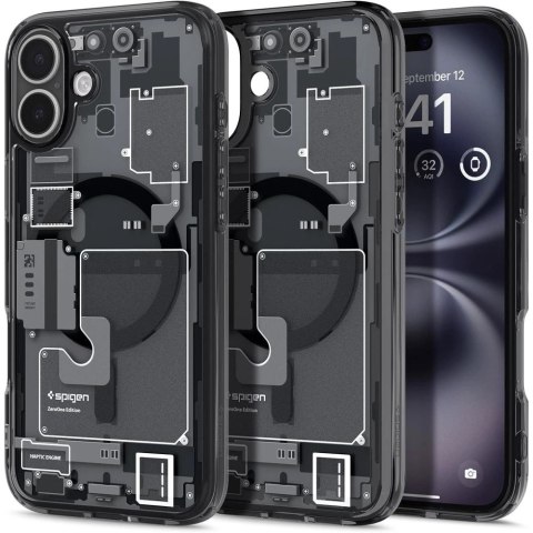 Spigen Ultra Hybrid MagSafe Zero One na iPhone 16 - ciemnoszare Spigen Ultra Hybrid MagSafe Zero One na iPhone 16 - ciemnoszare
