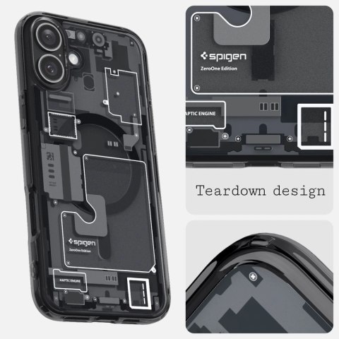 Spigen Ultra Hybrid MagSafe Zero One na iPhone 16 - ciemnoszare Spigen Ultra Hybrid MagSafe Zero One na iPhone 16 - ciemnoszare
