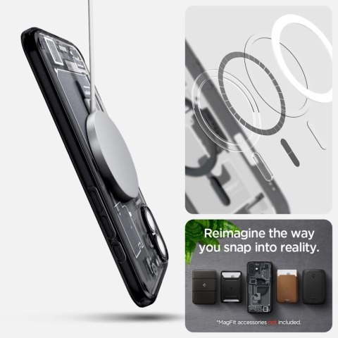 Spigen Ultra Hybrid MagSafe Zero One na iPhone 16 - ciemnoszare Spigen Ultra Hybrid MagSafe Zero One na iPhone 16 - ciemnoszare