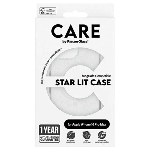 Etui CARE by PanzerGlass Flagship Star Lit Case z MagSafe na iPhone 16 Pro Max - białe