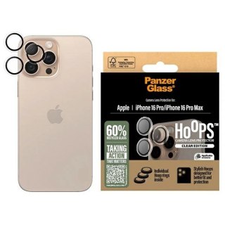 Szkło hartowane PanzerGlass Hoops Transparent Lens Protector na aparat do iPhone 16 Pro / 16 Pro Max
