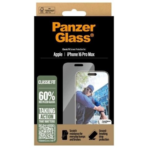Szkło hartowane PanzerGlass Screen Protector Classic Fit na iPhone 16 Pro Max Szkło hartowane PanzerGlass Screen Protector Classic Fit na iPhone 16 Pro Max
