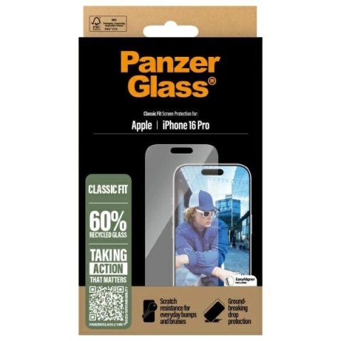 Szkło hartowane PanzerGlass Screen Protector Classic Fit na iPhone 16 Pro Szkło hartowane PanzerGlass Screen Protector Classic Fit na iPhone 16 Pro