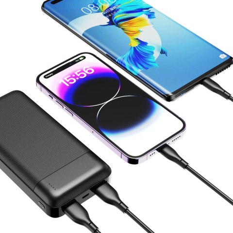 Powerbank Dudao K18-1W 10000mAh USB-A / USB-C / Micro USB - czarny Powerbank Dudao K18-1W 10000mAh USB-A / USB-C / Micro USB - czarny