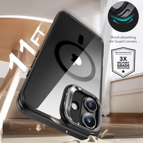 Zestaw etui ESR Classic Hybrid Kickstand Halolock MagSafe + Szkło hartowane na iPhone 16 - czarne
