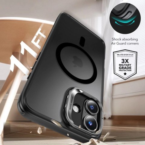 Zestaw etui ESR Classic Hybrid Kickstand Halolock MagSafe + Szkło hartowane na iPhone 16 - czarne