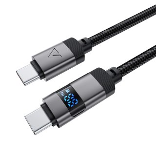 Kabel Acefast C15-03 USB-C - USB-C z wyświetlaczem 480Mb/s 60W 1,2 m - czarny