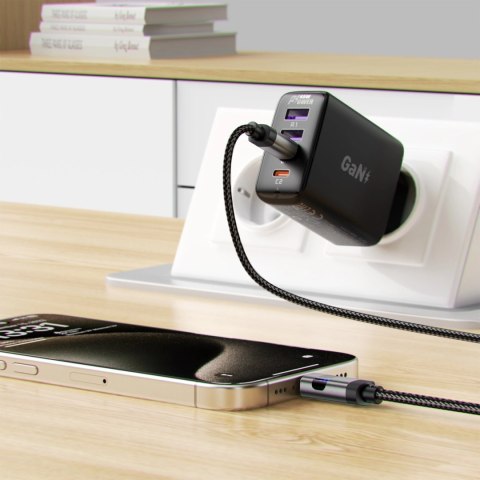 Kabel Acefast C15-03 USB-C - USB-C z wyświetlaczem 480Mb/s 60W 1,2 m - czarny