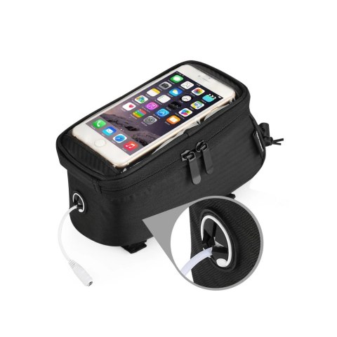 Wozinsky torba na telefon na ramę rowerową na ramę pokrowiec na telefon do 6,5 cala 1,5L czarny (WBB2BK) Wozinsky torba na telefon na ramę rowerową na ramę pokrowiec na telefon do 6,5 cala 1,5L czarny (WBB2BK)