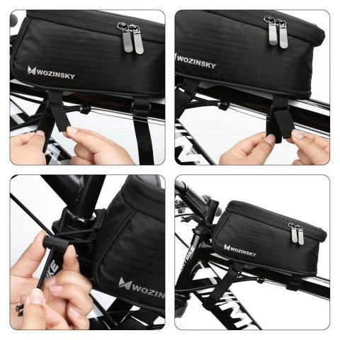 Wozinsky torba na telefon na ramę rowerową na ramę pokrowiec na telefon do 6,5 cala 1,5L czarny (WBB2BK) Wozinsky torba na telefon na ramę rowerową na ramę pokrowiec na telefon do 6,5 cala 1,5L czarny (WBB2BK)
