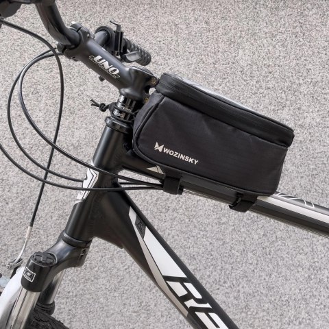 Wozinsky torba na telefon na ramę rowerową na ramę pokrowiec na telefon do 6,5 cala 1,5L czarny (WBB2BK) Wozinsky torba na telefon na ramę rowerową na ramę pokrowiec na telefon do 6,5 cala 1,5L czarny (WBB2BK)