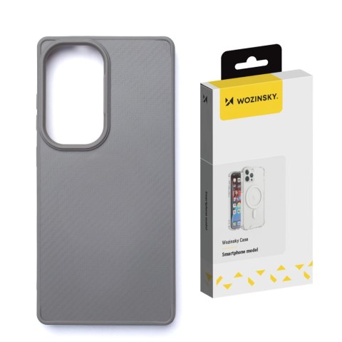 Etui Wozinsky Carbon Fibre Case z MagSafe na Samsung Galaxy S25 - szara Etui Wozinsky Carbon Fibre Case z MagSafe na Samsung Galaxy S25 - szara