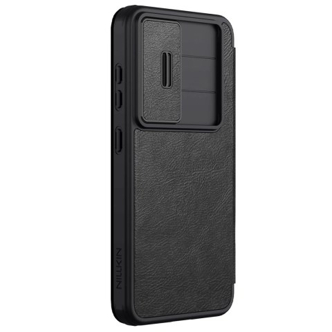 Etui Nillkin Qin Pro na Samsung Galaxy S25 z klapką i osłoną aparatu - czarne Etui Nillkin Qin Pro na Samsung Galaxy S25 z klapką i osłoną aparatu - czarne