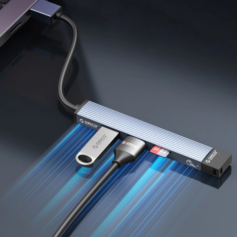Hub USB-A Orico AH-A13 stacja dokująca 1x USB-A 3.0 + 3x USB-A 2.0 - szary Hub USB-A Orico AH-A13 stacja dokująca 1x USB-A 3.0 + 3x USB-A 2.0 - szary