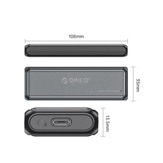 Kieszeń dyskowa Orico DDM2-C3-G2 M.2 NVME USB-A USB-C 3.2 10Gb/s - szara