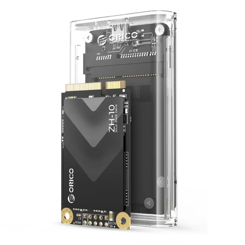 Kieszeń dyskowa Orico TC10-MS MSATA USB-C 3.2 5Gb/s - przezroczysta Kieszeń dyskowa Orico TC10-MS MSATA USB-C 3.2 5Gb/s - przezroczysta
