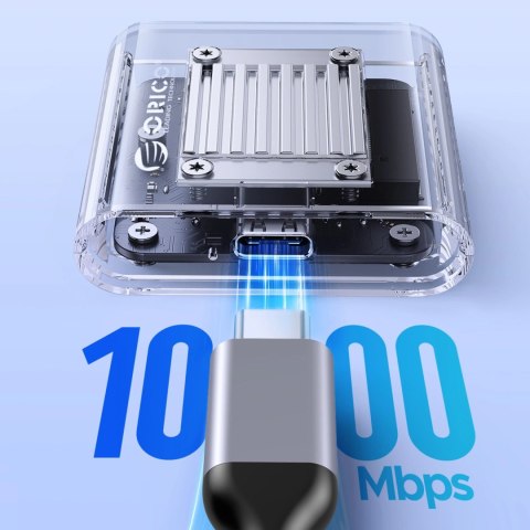 Kieszeń dyskowa Orico TC20-M2-10G M.2 NVME USB-C 3.2 - przezroczysta Kieszeń dyskowa Orico TC20-M2-10G M.2 NVME USB-C 3.2 - przezroczysta