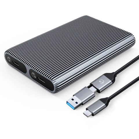 Kieszeń dyskowa podwójna Orico AM2C3-2SN na dwa dyski M.2 SATA+NVME USB-C 3.2 6Gb/s / 10Gb/s - szara Kieszeń dyskowa podwójna Orico AM2C3-2SN na dwa dyski M.2 SATA+NVME USB-C 3.2 6Gb/s / 10Gb/s - szara