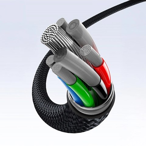 Kabel 3w1 Baseus Flash Series 3 100W USB-C - USB-C+USB-C+Lightning 1,5m + 3 x 0,25 m - czarny