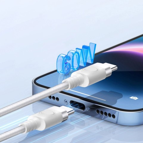 Kabel Orico CDX 60W 3A Power Delivery USB-C - USB-C 1m - biały Kabel Orico CDX 60W 3A Power Delivery USB-C - USB-C 1m - biały