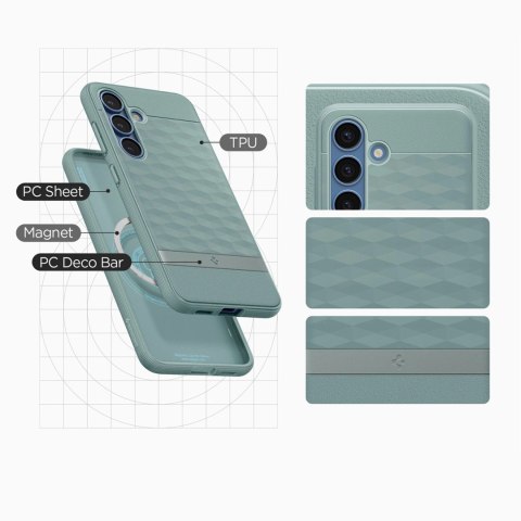 Etui Caseology Parallax Mag MagSafe Samsung Galaxy S25 - zielone