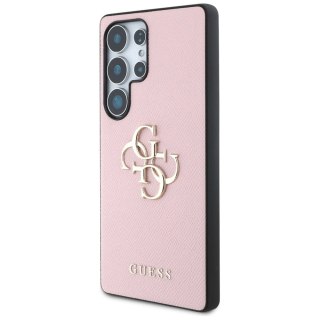Etui Guess Grained Big 4G Logo Small Classic Logo do Samsung Galaxy S25 Ultra różowy