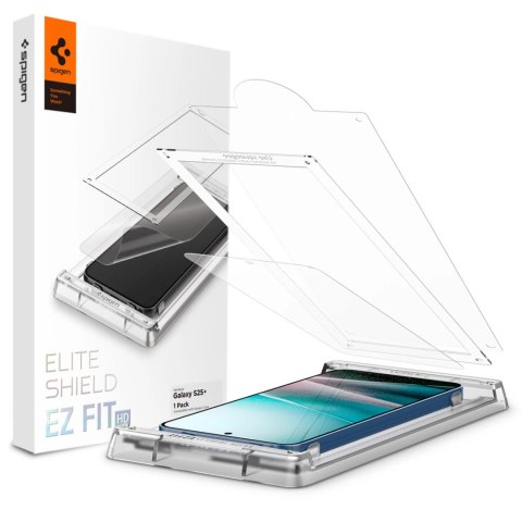 Szkło hybrydowe Spigen ELITE SHIELD EZ FIT na Samsung Galaxy S25+ - przezroczyste Szkło hybrydowe Spigen ELITE SHIELD EZ FIT na Samsung Galaxy S25+ - przezroczyste