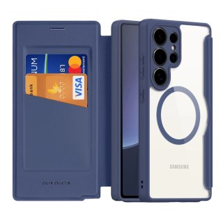 Etui Dux Ducis Skin X Pro na Samsung Galaxy S25 Ultra z MagSafe i portfelem - niebieskie