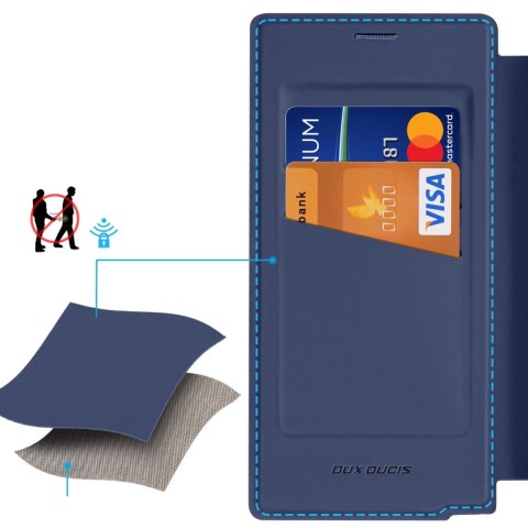 Etui Dux Ducis Skin X Pro na Samsung Galaxy S25 Ultra z MagSafe i portfelem - niebieskie
