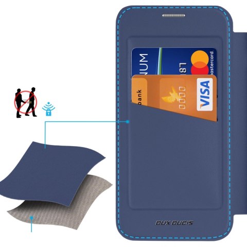 Etui Dux Ducis Skin X Pro na Samsung Galaxy S25+ z MagSafe i portfelem - niebieskie