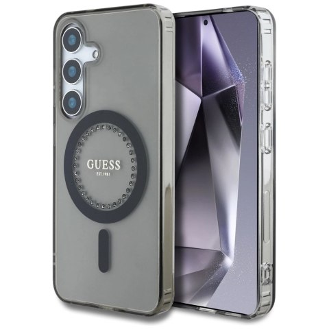 Etui Guess Rhinestones Printed Classic Logo MagSafe Samsung Galaxy S25 czarny Etui Guess Rhinestones Printed Classic Logo MagSafe Samsung Galaxy S25 czarny