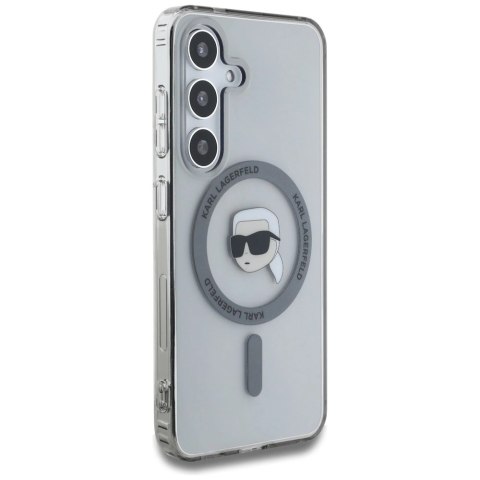 Etui Karl Lagerfeld Button Karl Head Printed Logo MagSafe Samsung Galaxy S25 czarny