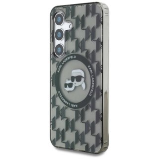 Etui Karl Lagerfeld Button Karl&Choupette Heads On KL Pattern MagSafe Samsung Galaxy S25 czarny