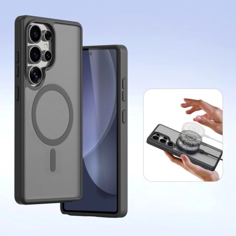 Etui skórzane Dux Ducis Lawa na Samsung Galaxy S25 Ultra z odłączanym portfelem magnetycznym - czarne Etui skórzane Dux Ducis Lawa na Samsung Galaxy S25 Ultra z odłączanym portfelem magnetycznym - czarne