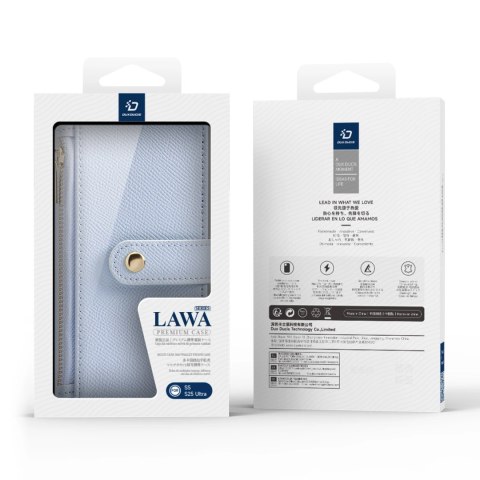 Etui skórzane Dux Ducis Lawa na Samsung Galaxy S25 Ultra z odłączanym portfelem magnetycznym - niebieskie Etui skórzane Dux Ducis Lawa na Samsung Galaxy S25 Ultra z odłączanym portfelem magnetycznym - niebieskie