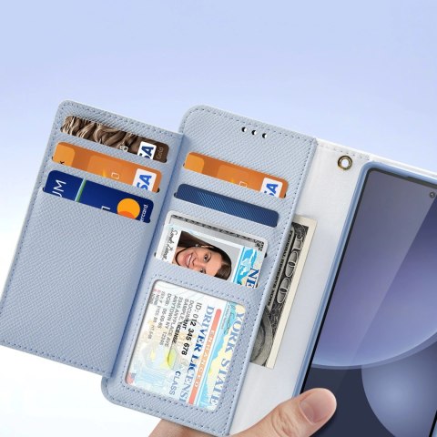 Etui skórzane Dux Ducis Lawa na Samsung Galaxy S25 Ultra z odłączanym portfelem magnetycznym - niebieskie Etui skórzane Dux Ducis Lawa na Samsung Galaxy S25 Ultra z odłączanym portfelem magnetycznym - niebieskie