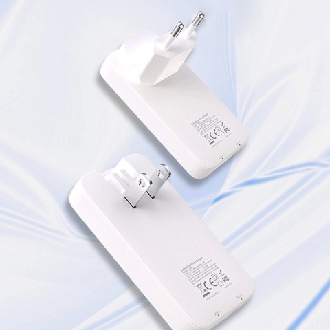 Ładowarka sieciowa podróżna GaN Dudao A65Q 65W USB-A / USB-C PD ultracienka EU / US - biała