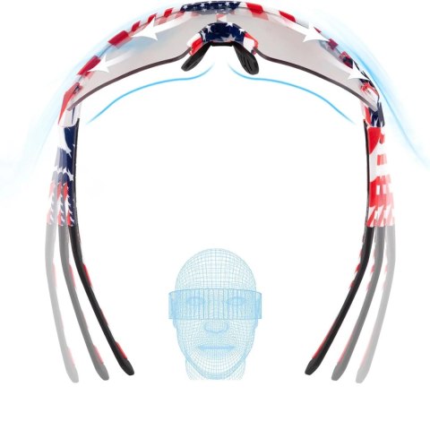 Okulary rowerowe Rockbros fotochromowe z ochroną UV i wkładką korekcyjną 14120008002 - wzór USA - białe Okulary rowerowe Rockbros fotochromowe z ochroną UV i wkładką korekcyjną 14120008002 - wzór USA - białe