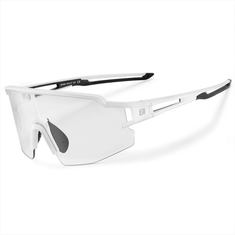 Okulary rowerowe Rockbros fotochromowe z ochroną UV i wkładką korekcyjną - białe Okulary rowerowe Rockbros fotochromowe z ochroną UV i wkładką korekcyjną - białe