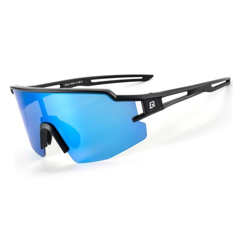 Okulary rowerowe Rockbros polaryzacyjne z ochroną UV i wkładką korekcyjną niebieskie szkła - czarne Okulary rowerowe Rockbros polaryzacyjne z ochroną UV i wkładką korekcyjną niebieskie szkła - czarne