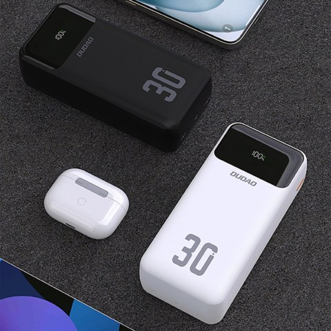 Powerbank Dudao K15MAX 30000mAh PD 22.5W z wbudowanymi kablami - biały