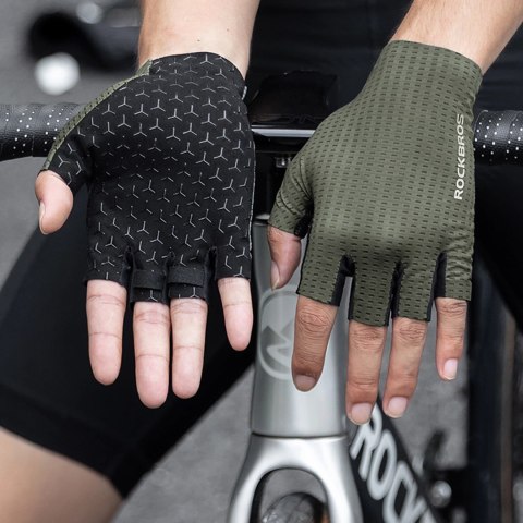 Rękawiczki rowerowe Rockbros oddychające, krótkie palce, rozmiar: XL - szare Rękawiczki rowerowe Rockbros oddychające, krótkie palce, rozmiar: XL - szare